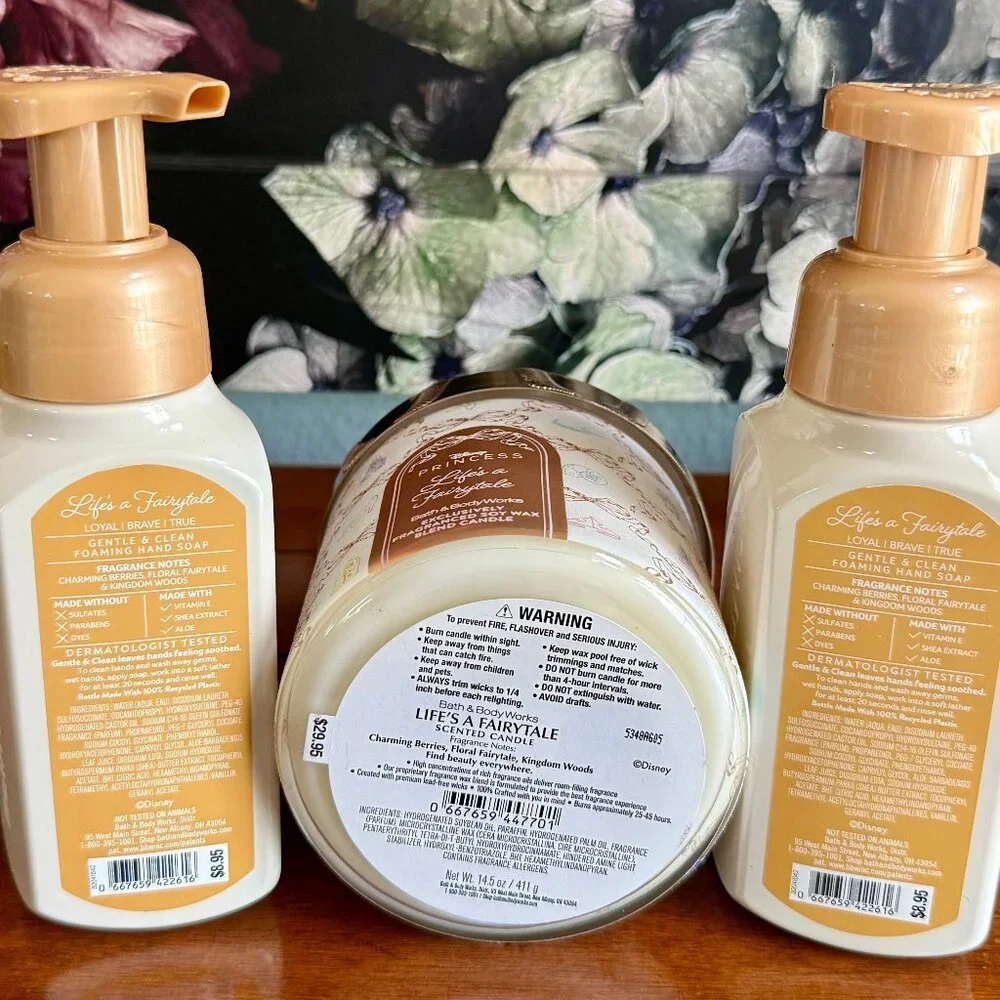 NEW 3-Pc Disney Princess LIFE'S A FAIRYTALE Bath & Body Works - Picture 2 of 3